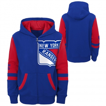 New York Rangers dječja majica s kapuljačom faceoff colorblocked fleece full-zip