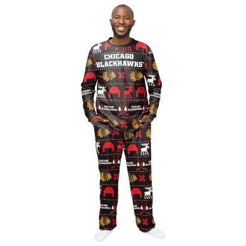 Chicago Blackhawks muška pidžama ugly holiday pajamas nhl