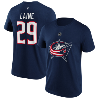 Columbus Blue Jackets muška majica Patrick Laine #29 Name & Number Graphic navy
