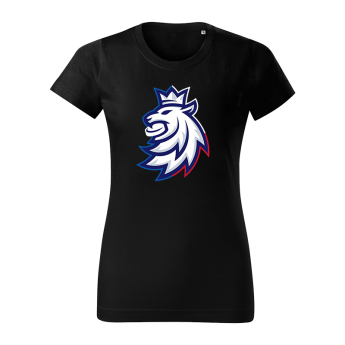 Hokejaške reprezentacije ženska majica Czech republic Tricolour logo black
