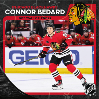 Chicago Blackhawks kalendar Connor Bedard 2025 Wall Calendar