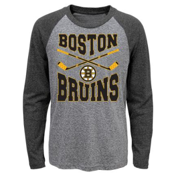 Boston Bruins dječja majica dugih rukava Cross Stick Ls Triblend Raglan