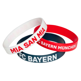 Bayern München Paket od 3 gumene narukvice blue red white