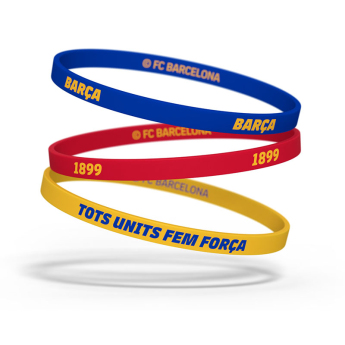FC Barcelona gumena narukvica 3pack Tricolor