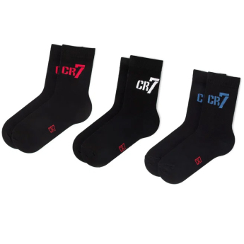 Cristiano Ronaldo dječje čarape 3pack CR7 black