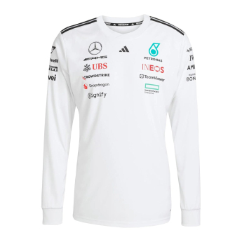 Mercedes AMG Petronas muška majica dugih rukava white official Teamline Replica F1 Team 2025