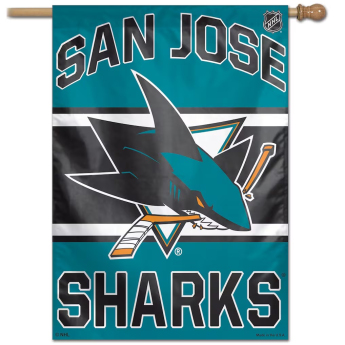 San Jose Sharks zastava Wordmark Single-Sided Vertical